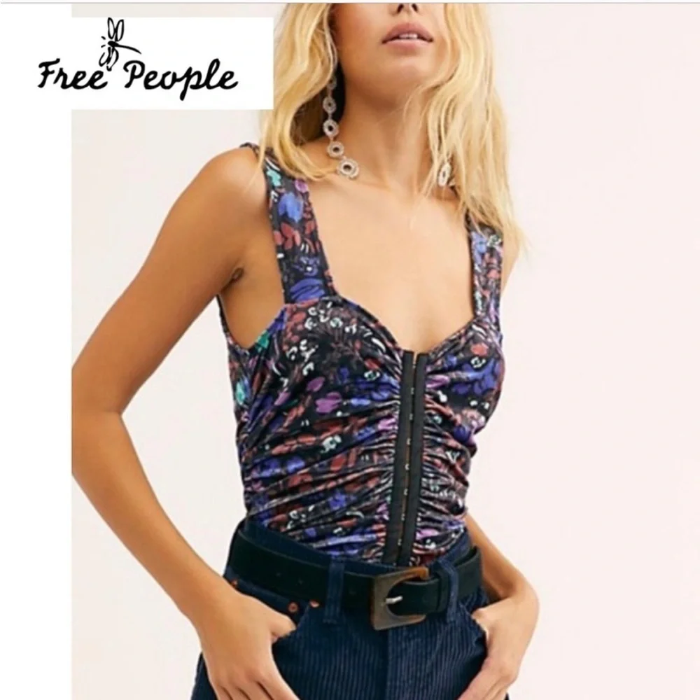 Free People Dottie tank size small velvet corset